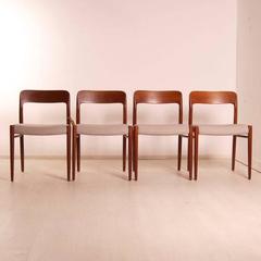 Danish Dining Chairs by Niels Moller for Møller, Denmark, 1950s