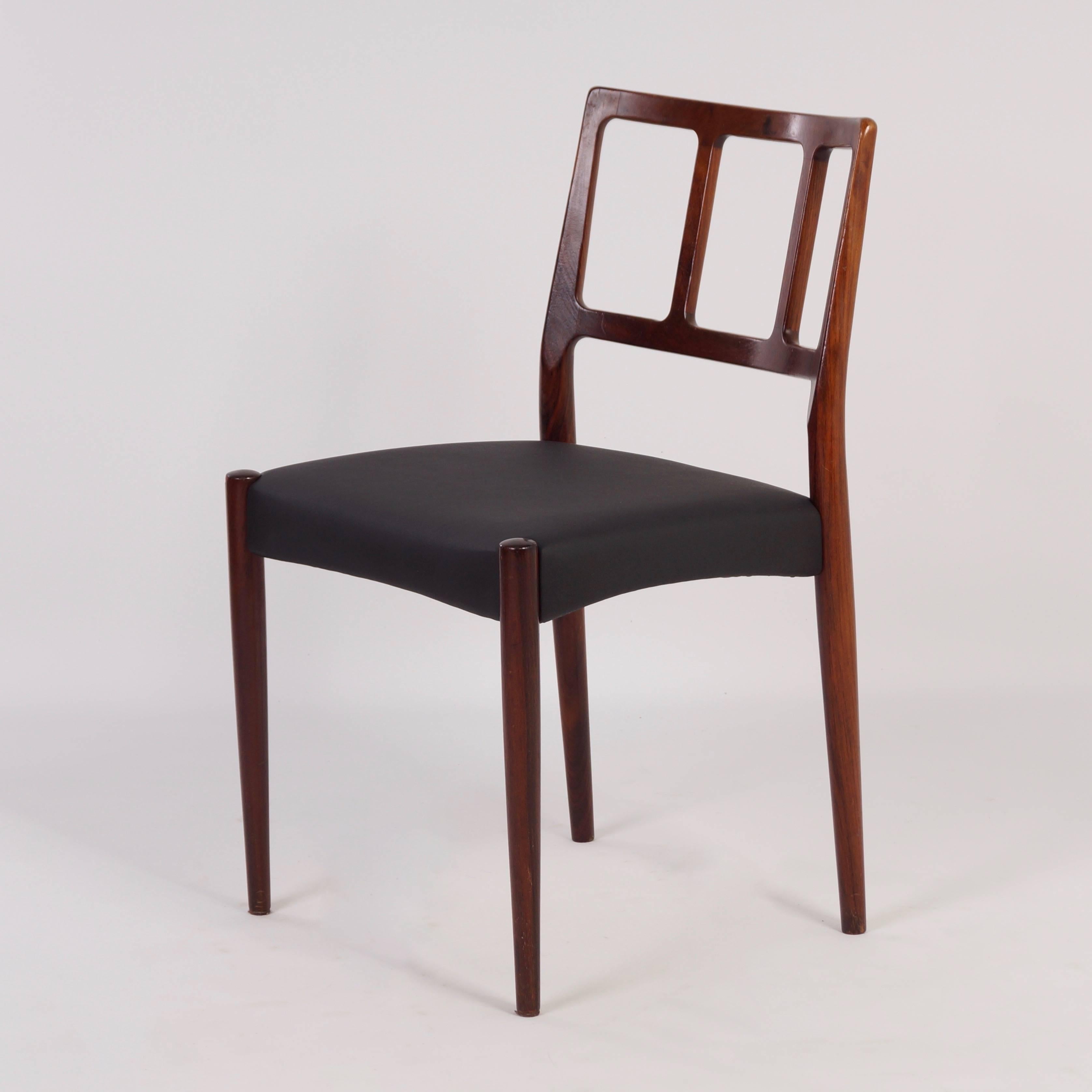 Rosewood Set of Dining Chairs by Johannes Andersen for Uldum Møbelfabrik, 1960s For Sale