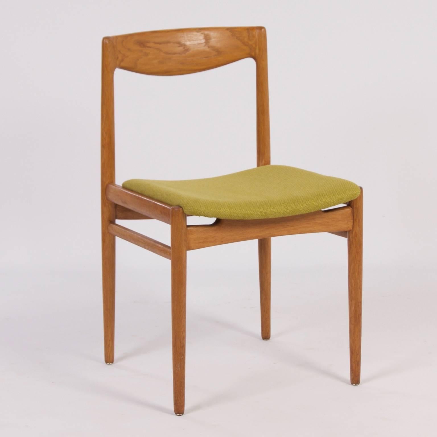 Green Danish Dining Chairs in the Style of Møller, Denmark, 1960s For Sale 1