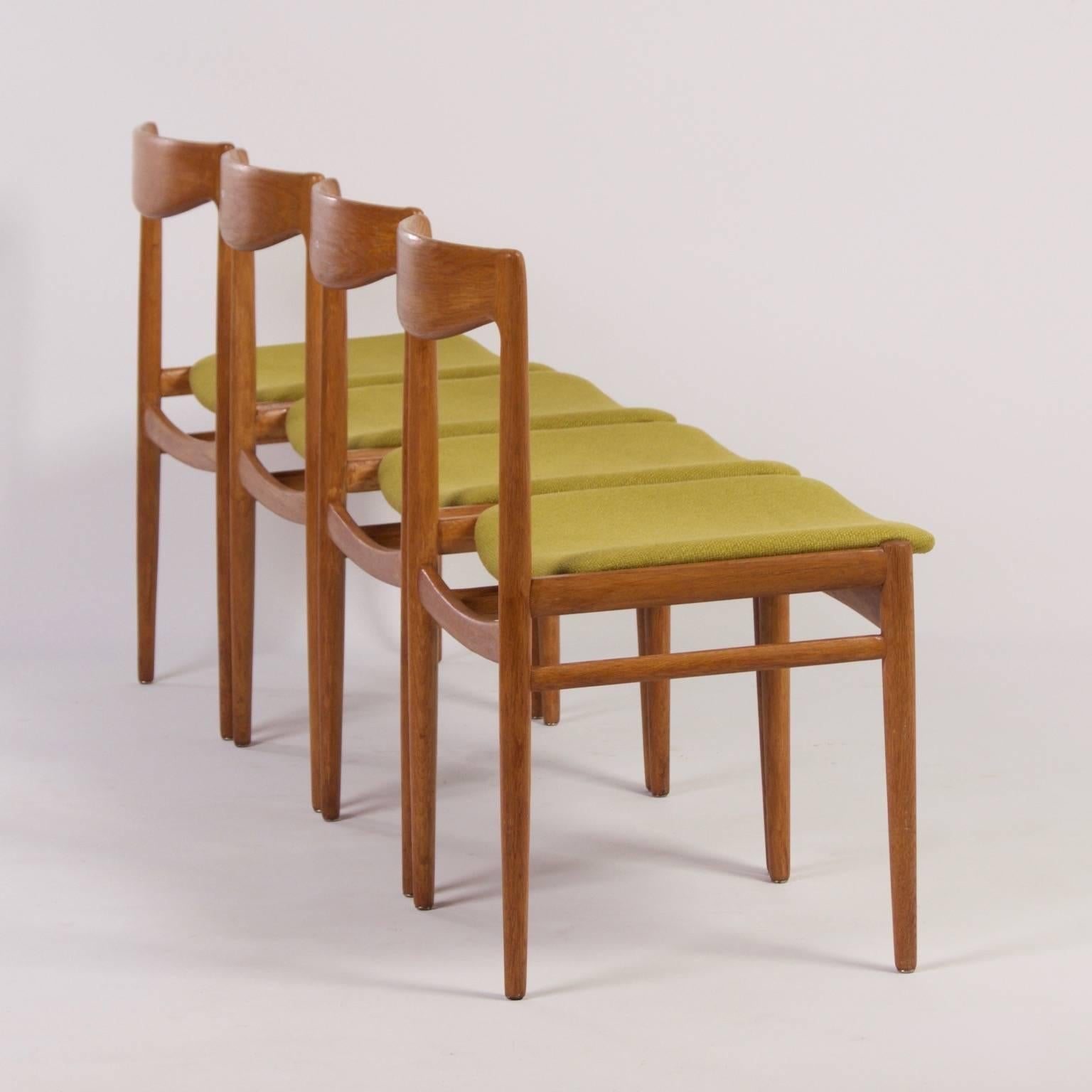 Mid-20th Century Green Danish Dining Chairs in the Style of Møller, Denmark, 1960s For Sale