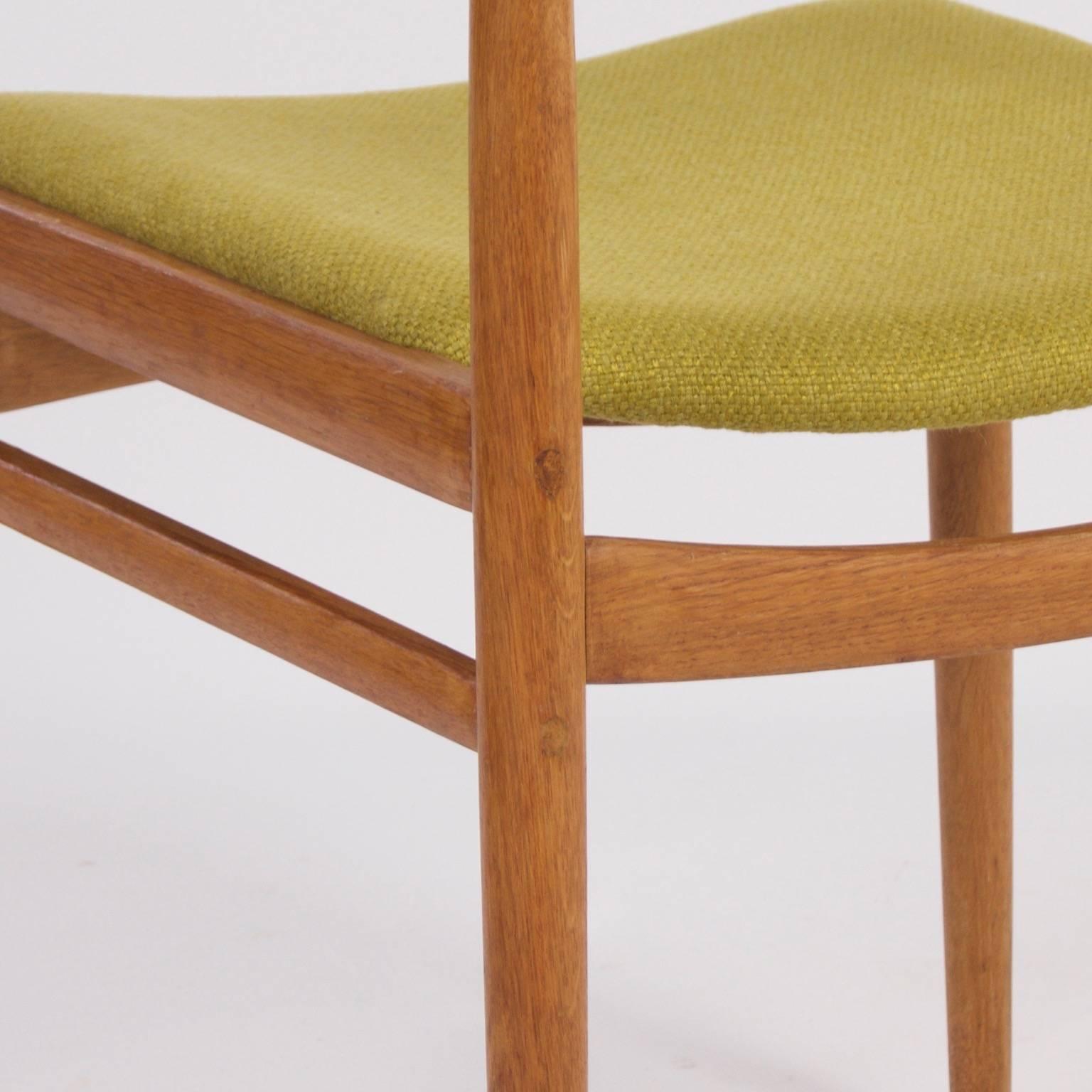 Green Danish Dining Chairs in the Style of Møller, Denmark, 1960s For Sale 4