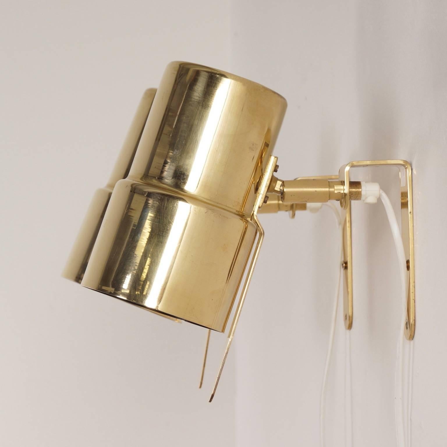Brass Wall Lamps by Hans Agne Jakobsson for AB Markaryd, Set of Two, 1970s 2