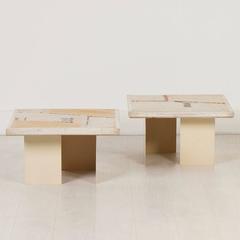 Off-White Paul Kingma Coffee Tables, Set of Two, 1982