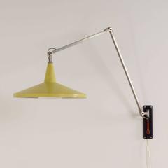 Rare Yellow Panama Wall Lamp No. 4050 by W. Rietveld for Gispen, 1956