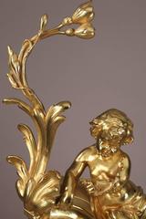 Louis XV-Style Ormolu Chenets with Putti