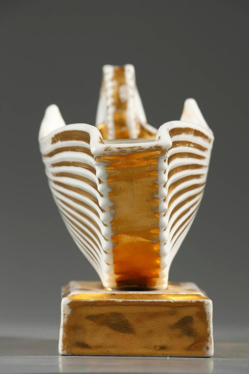19th Century Shell-Shaped, White Porcelain Inkwell at 1stDibs