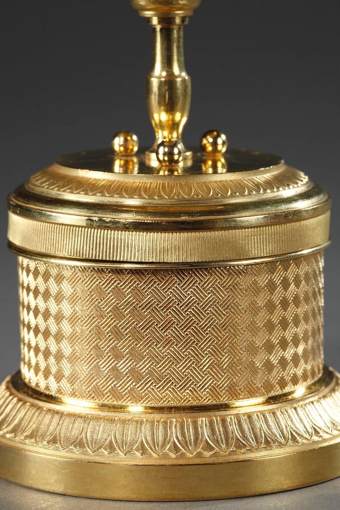 Late 19th Century Gilt Bronze Inkwell and Trinket Bowl 1