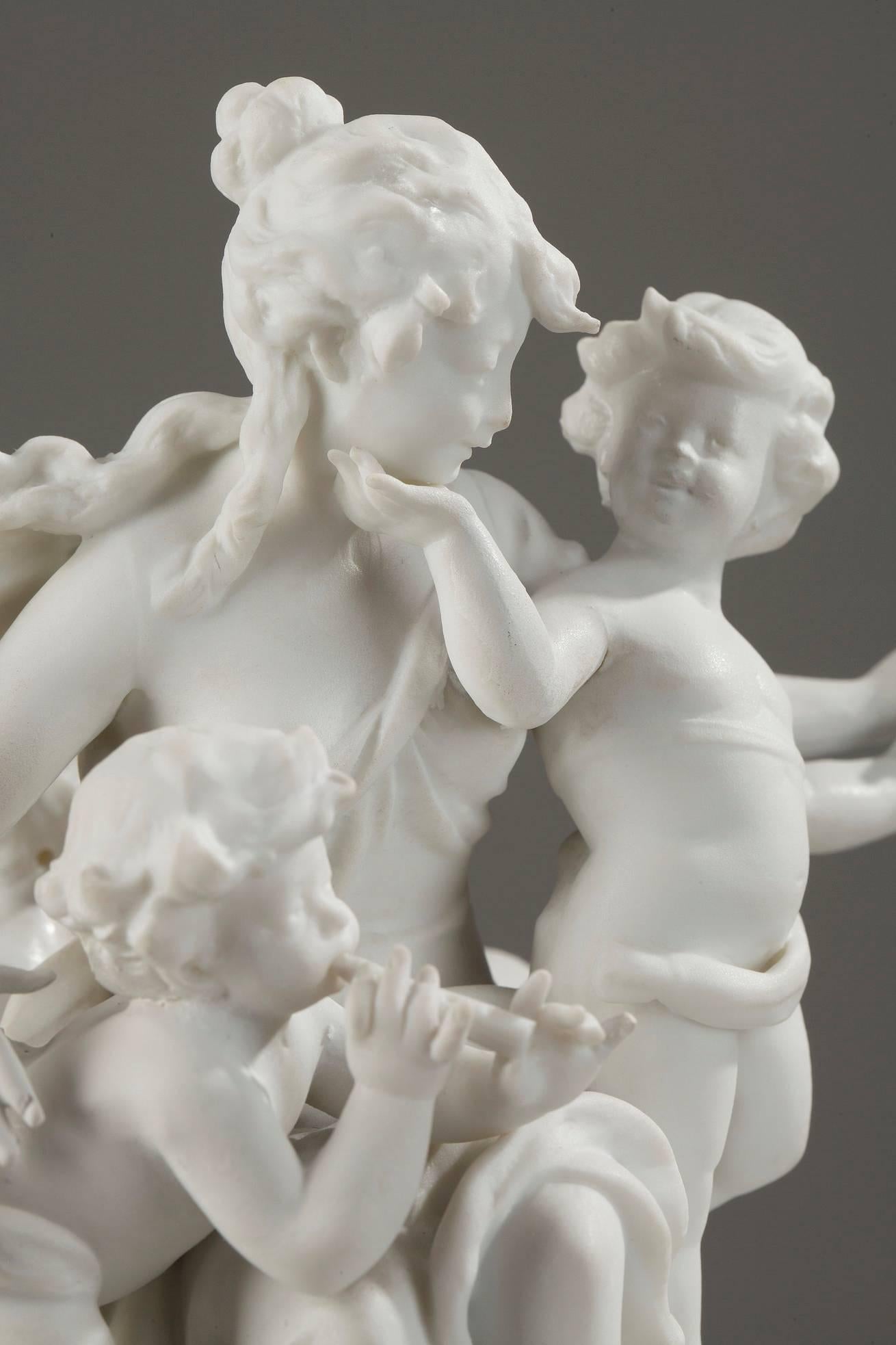 Early 20th Century Biscuit Porcelain Centerpiece with Musical Cupids
