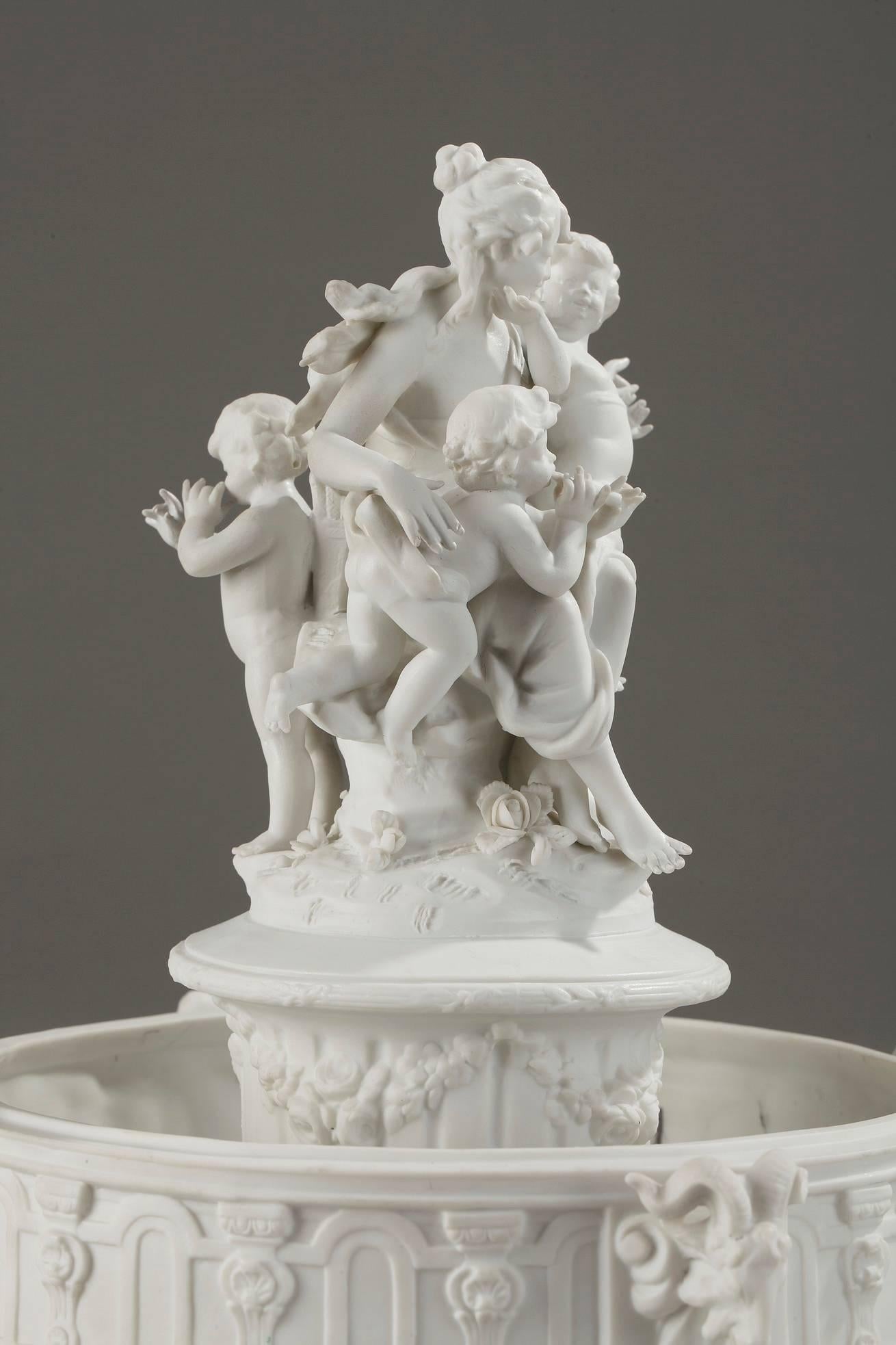 Biscuit Porcelain Centerpiece with Musical Cupids 2