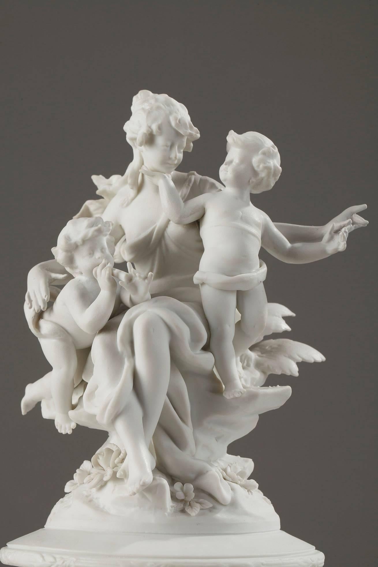 Biscuit Porcelain Centerpiece with Musical Cupids 3