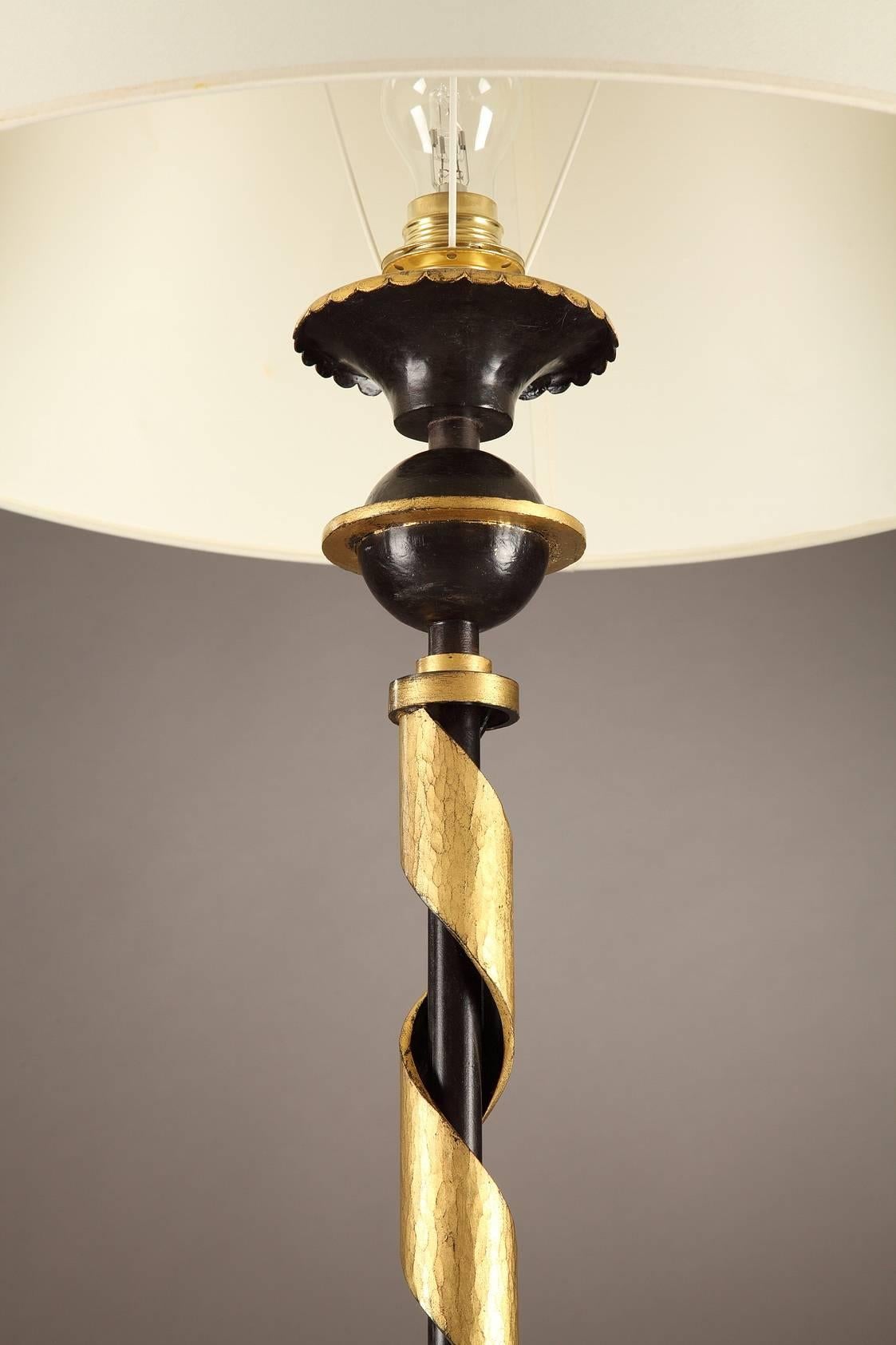 French Wrought Iron Lamp by Gilbert Poillerat