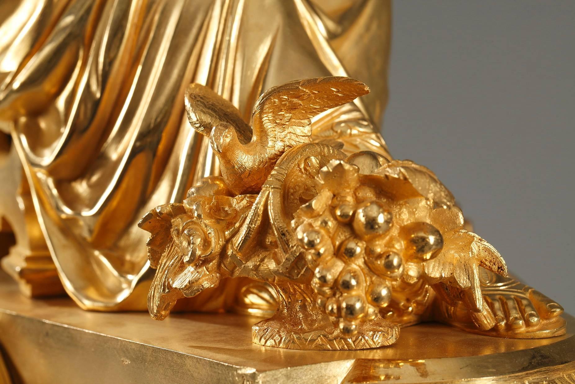 Gilt Bronze Mantel Clock with Ceres, Louis XVI Style 4