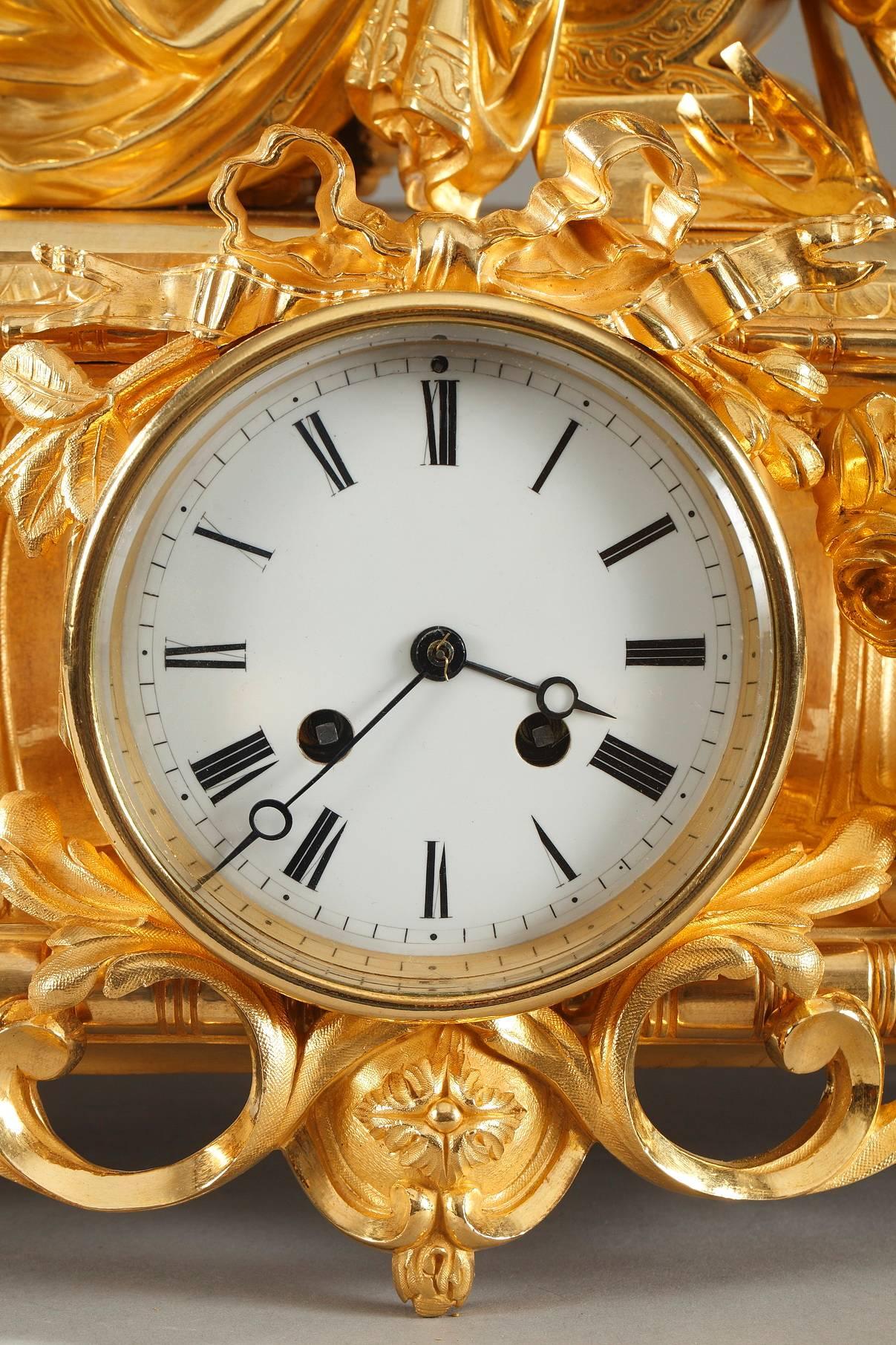 Gilt Bronze Mantel Clock with Ceres, Louis XVI Style 5