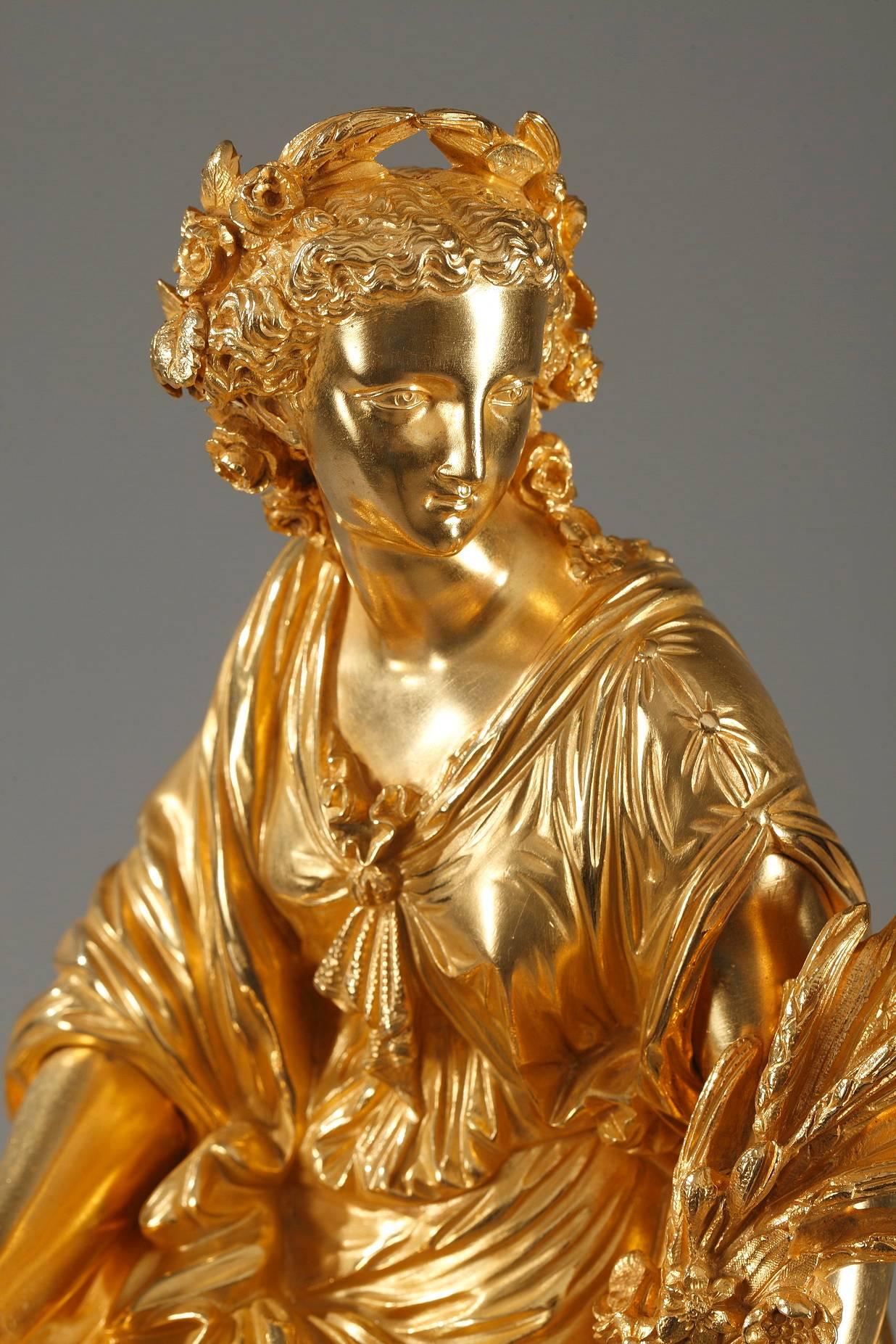 Gilt Bronze Mantel Clock with Ceres, Louis XVI Style 2