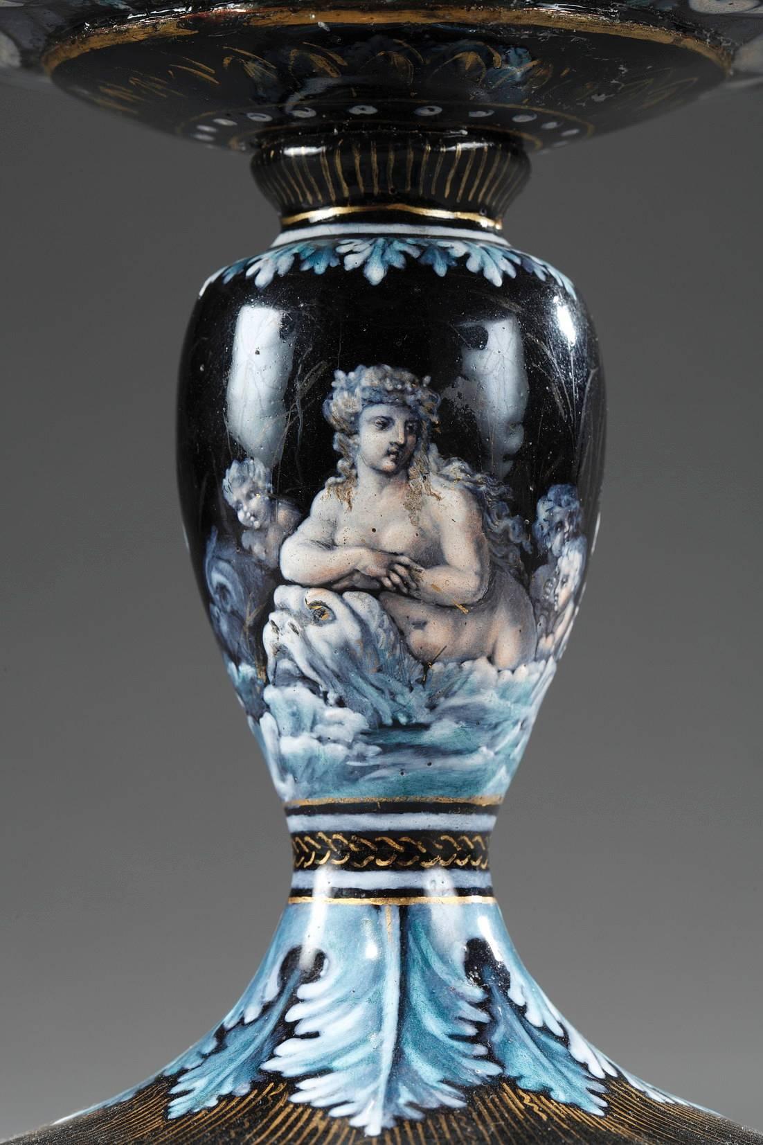 Enamel Cup Signed Estello Apoil, Sèvres Factory, 19th Century 1