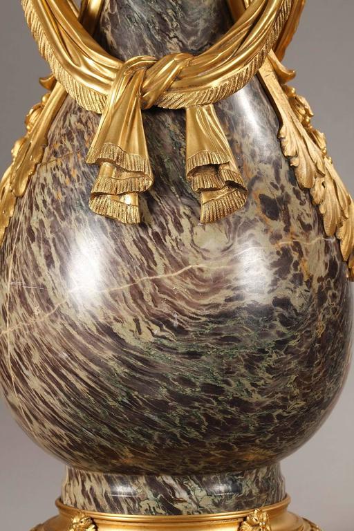 Pair of 19th Century Russian Jasper Vases in Louis XVI Style at 1stDibs