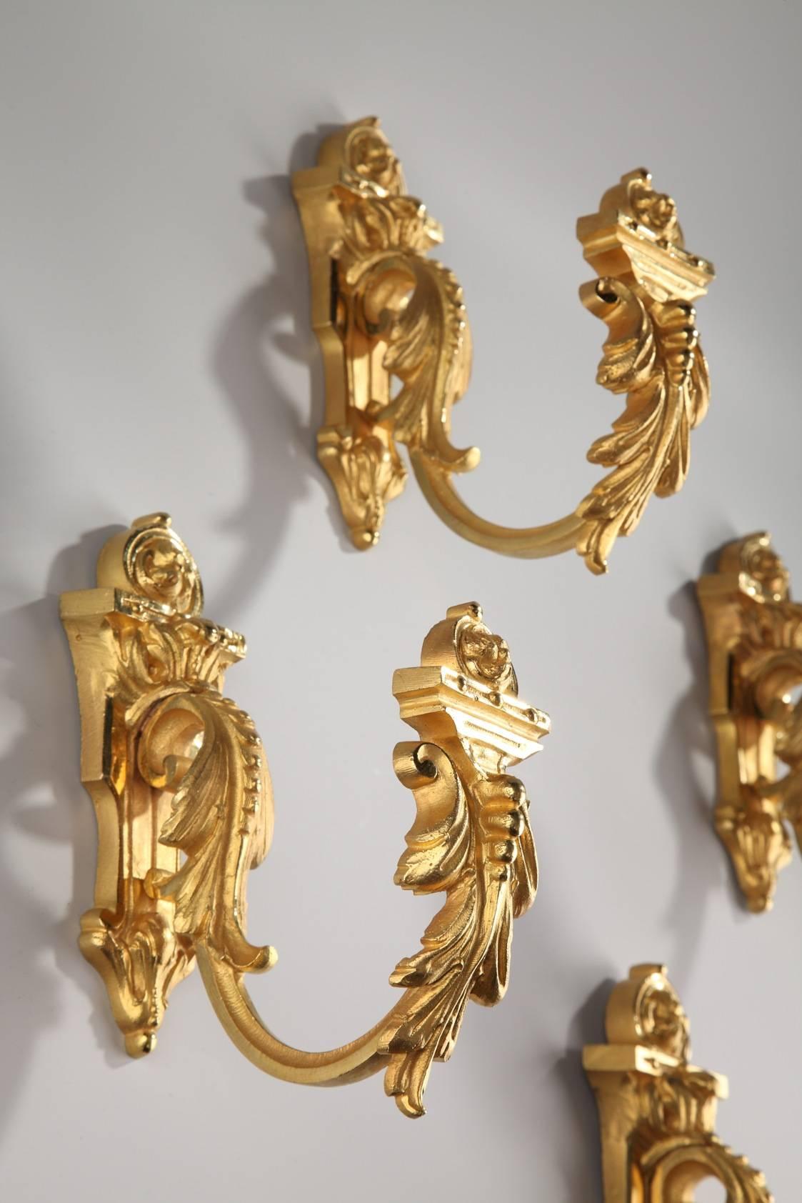 Four Napoleon III Gilt Bronze Tie-backs, 19th Century In Good Condition In Paris, FR