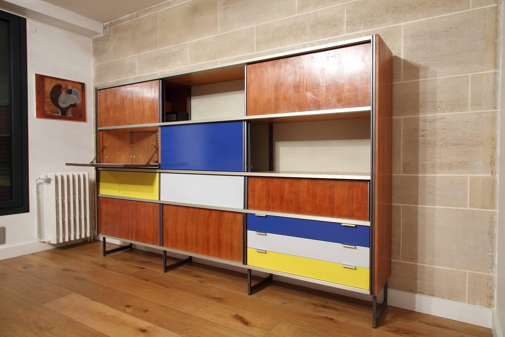 Lacquered Modernist Cabinet by Georges Frydman for EFA