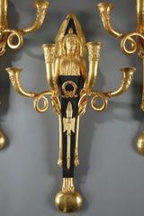 Four Gilt and Patinated Bronze Sconces, Empire Period