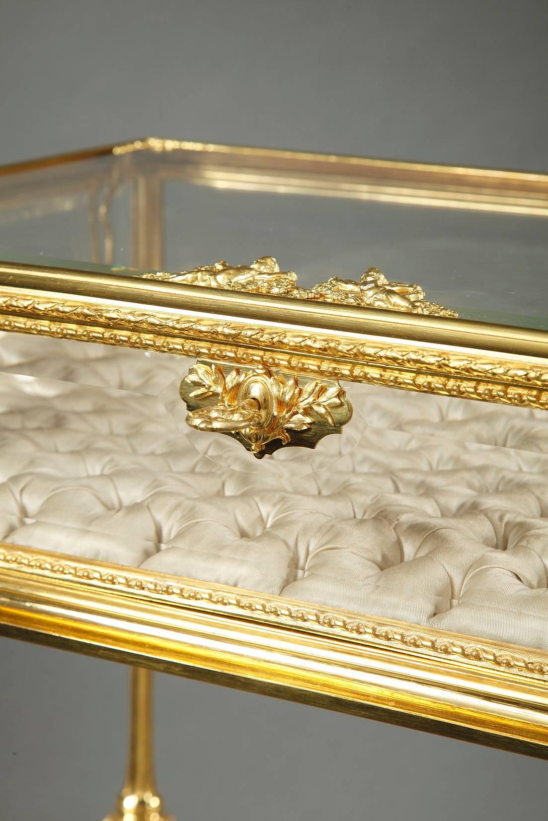 Art Glass Gilt Bronze and Glass Napoleon III Display Case in Neoclassical Taste