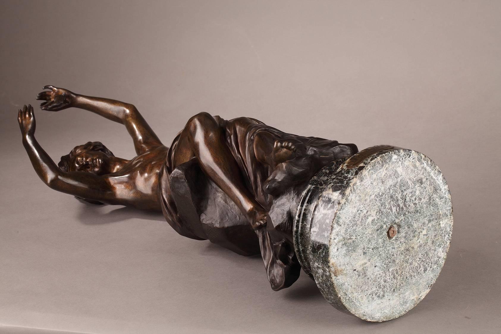 French Le Crepuscule 'Twilight' by Luca Madrassi, Bronze Sculpture, Late 19th Century