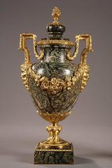 Pair of Napoleon III Marble and Gilt Bronze Vases, 19th Century