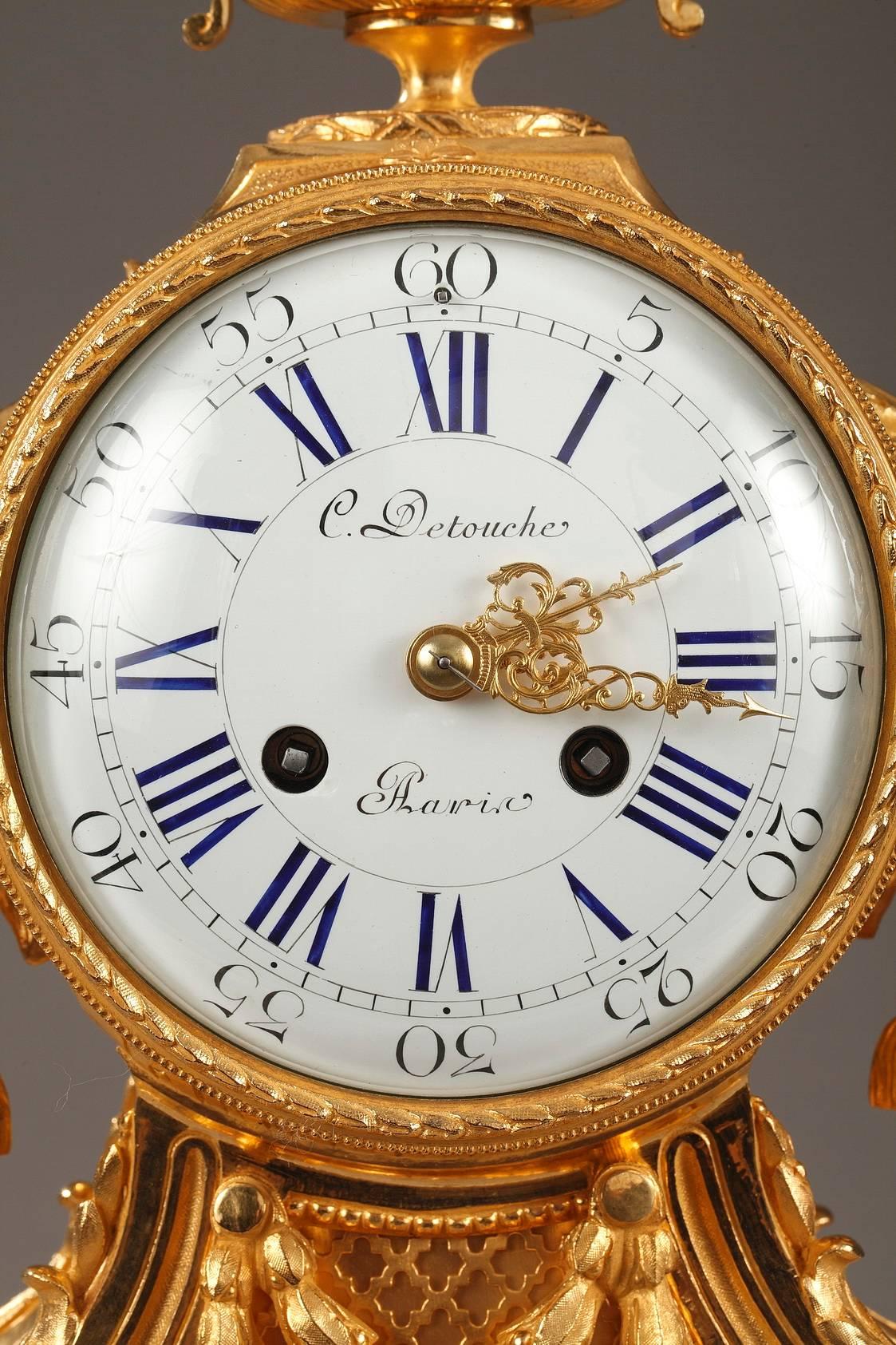 Napoleon III Mantel Clock in Louis XVI Style by C. Detouche, 19th Century  at 1stDibs | c. detouche clock, c detouche paris, louis xvi mantel clock