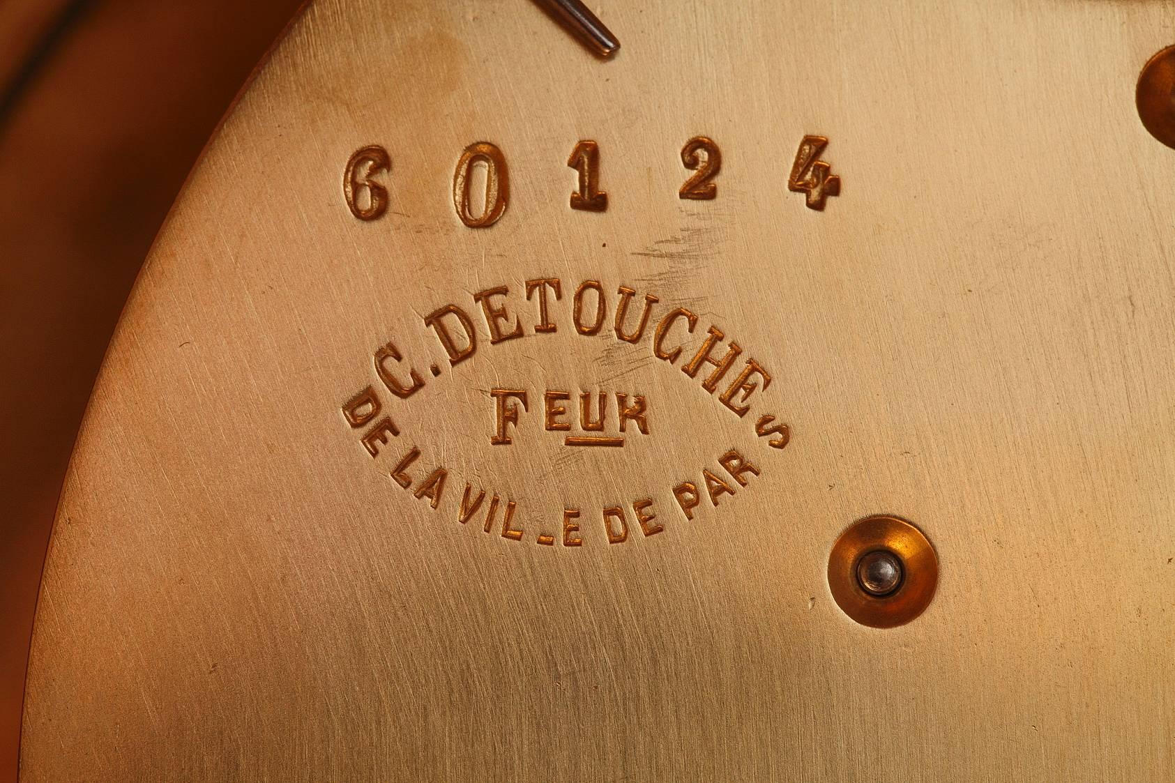 Enamel Napoleon III Mantel Clock in Louis XVI Style by C. Detouche, 19th Century
