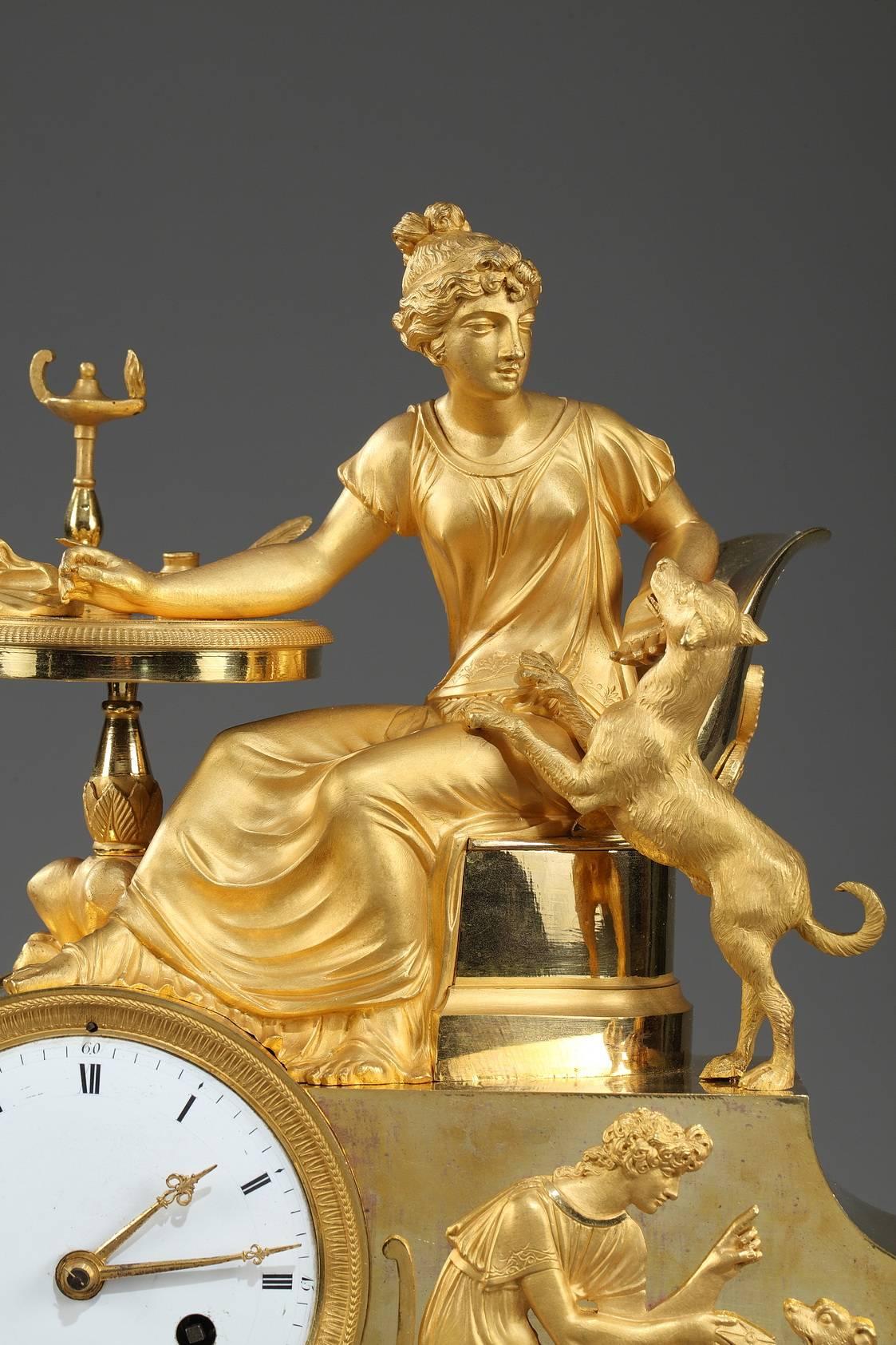 French Empire Ormolu Figural Mantel Clock Fidelity