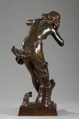 Grand bronze figuratif "L'écho des bois" par Henri Honore Plé