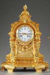 Napoleon III Clock and Pair of Double-Armed Candlesticks