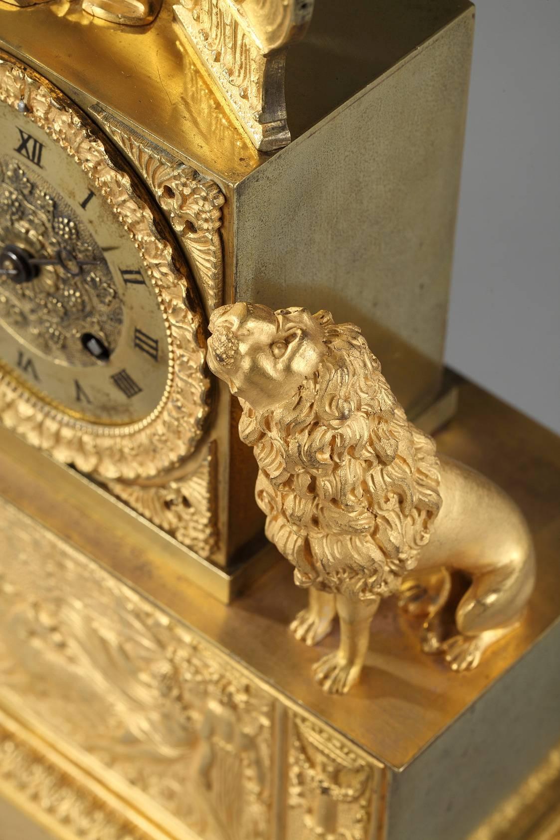 Early 19th Century Restauration Ormolu Clock Orpheus and Eurydice