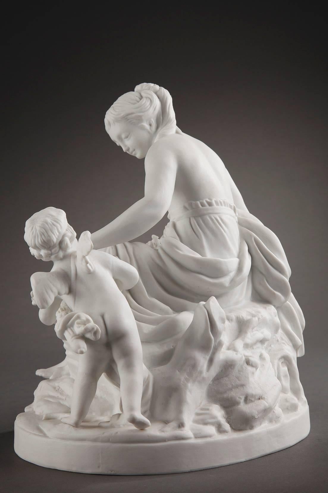Biscuit Group after a Sèvres Model: La Faiseuse De Couronnes In Good Condition In Paris, FR