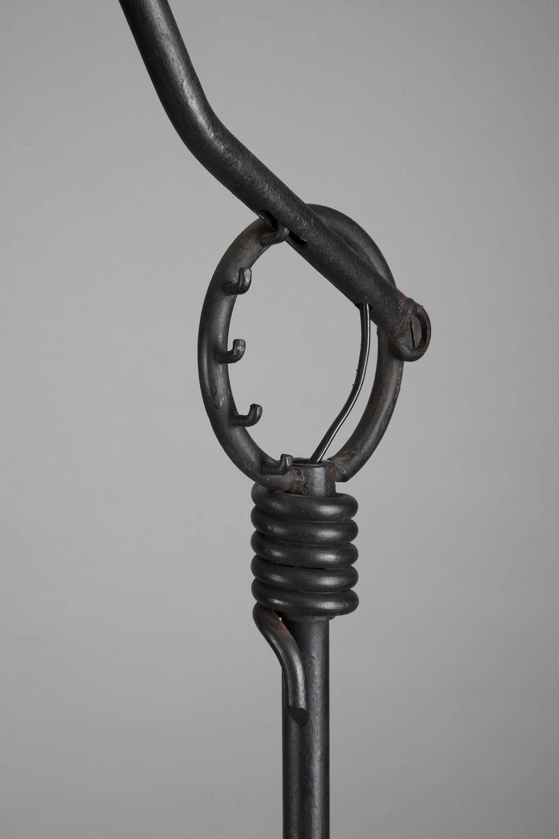 Black Lacquered Iron Tripod Lampstand after a Model by Jean Royère 4