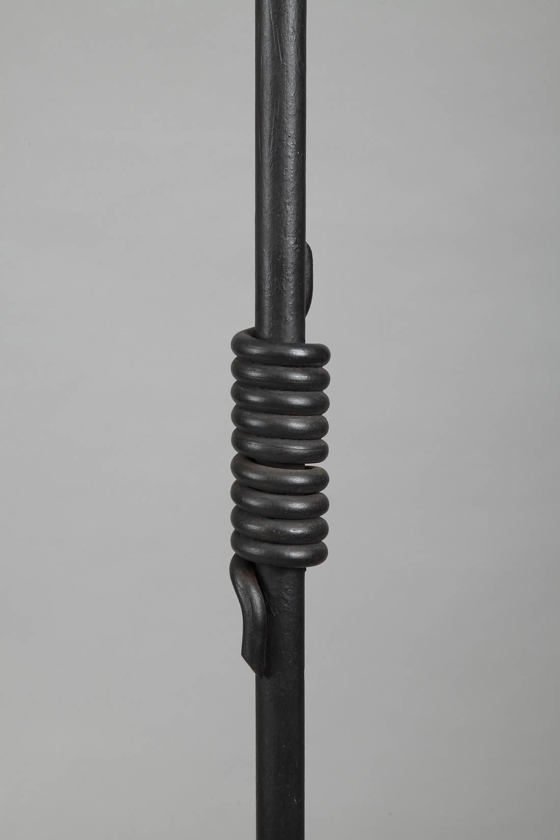 Black Lacquered Iron Tripod Lampstand after a Model by Jean Royère 3