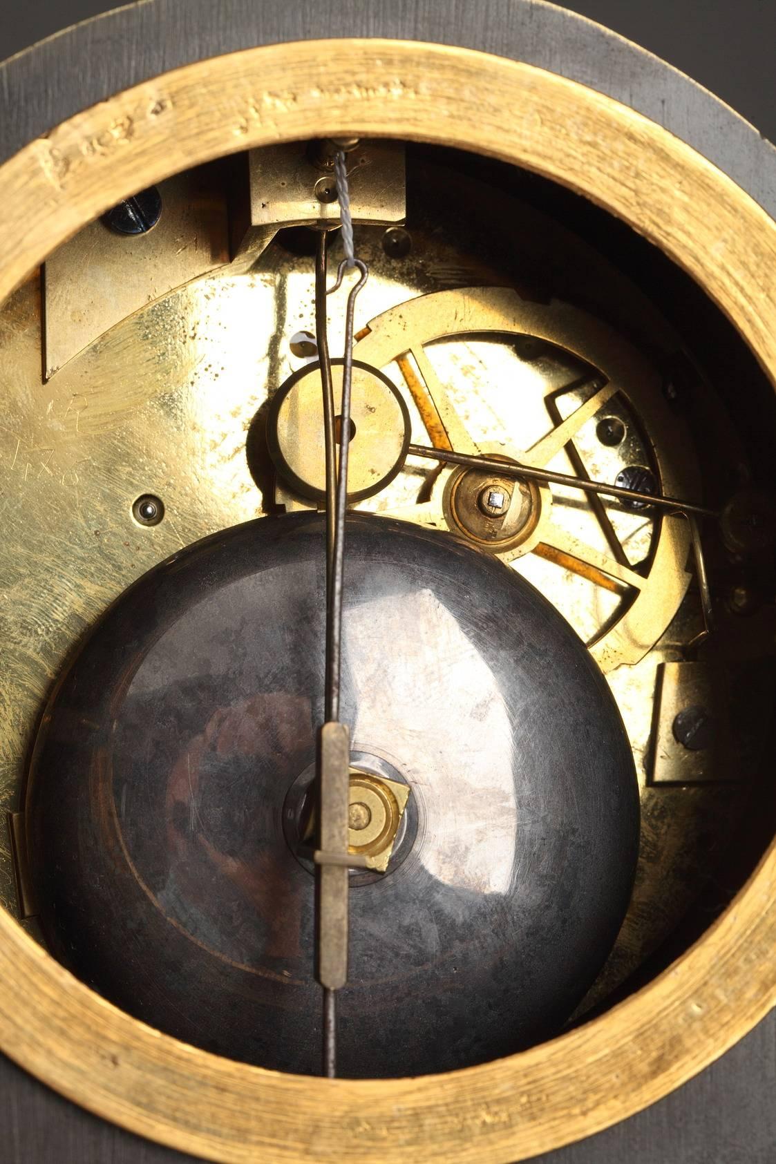 Gilt and Patinated Bronze Mantel Clock--Empire Period 2