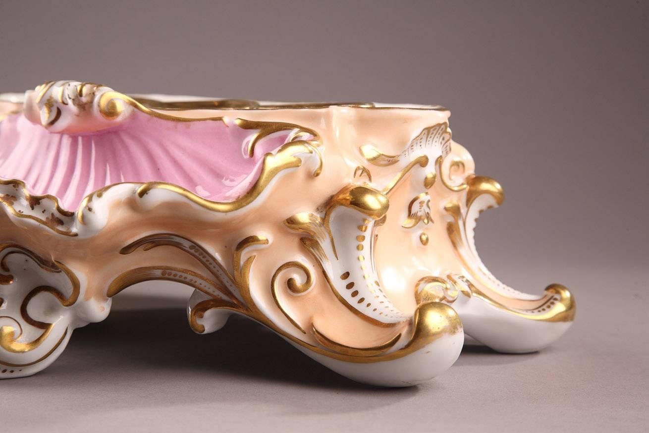 Paris Porcelain Inkstand Decorated with Sitting Dog 2