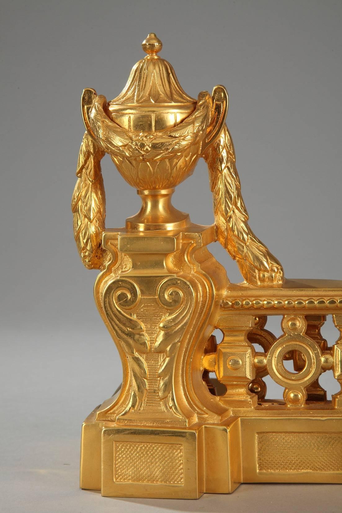 Gilt Bronze Fireplace Fender in Louis XVI Style 1