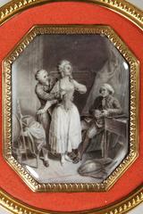 Lacquer Box with Erotic Enamel Medallion, Late 18th Century