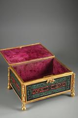 19th Century, French Coffer in Scagliola and Gilt Bronze