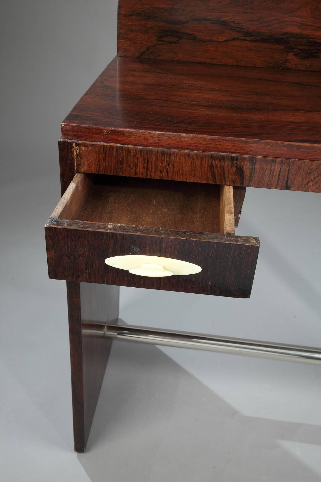 French Rosewood Art Deco Dressing Table Attributed to Maison Dominique