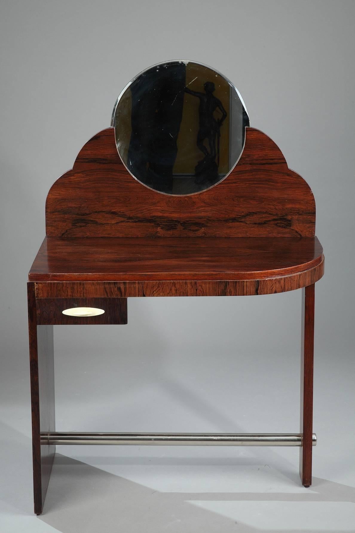 Rosewood Art Deco Dressing Table Attributed to Maison Dominique In Good Condition In Paris, FR