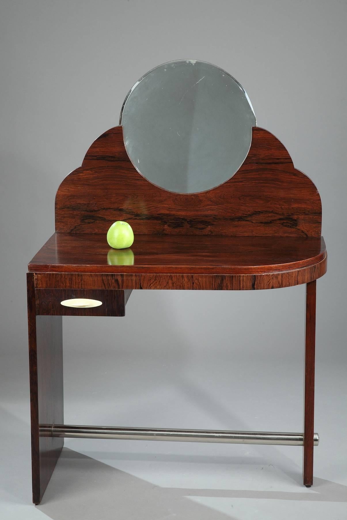 Early 20th Century Rosewood Art Deco Dressing Table Attributed to Maison Dominique