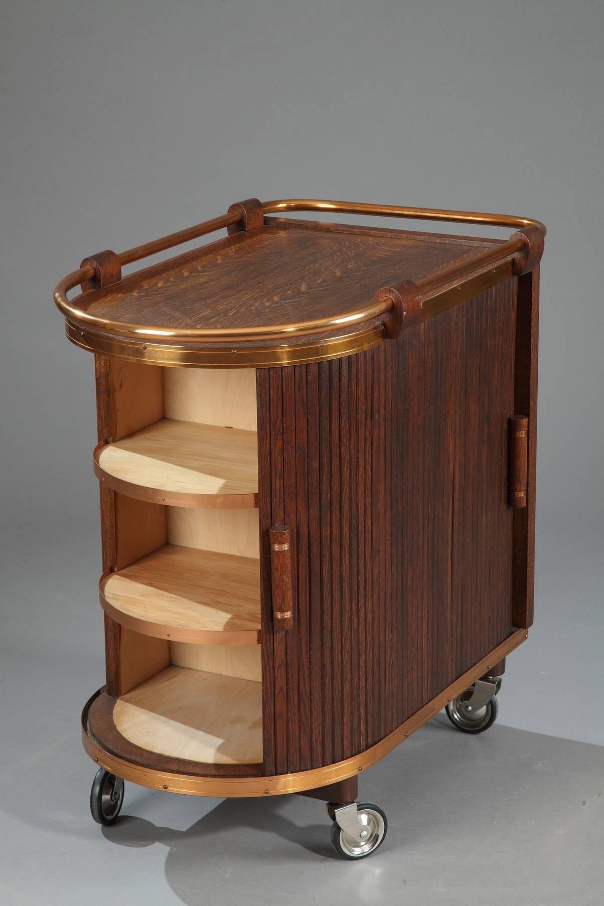 bar cart with doors