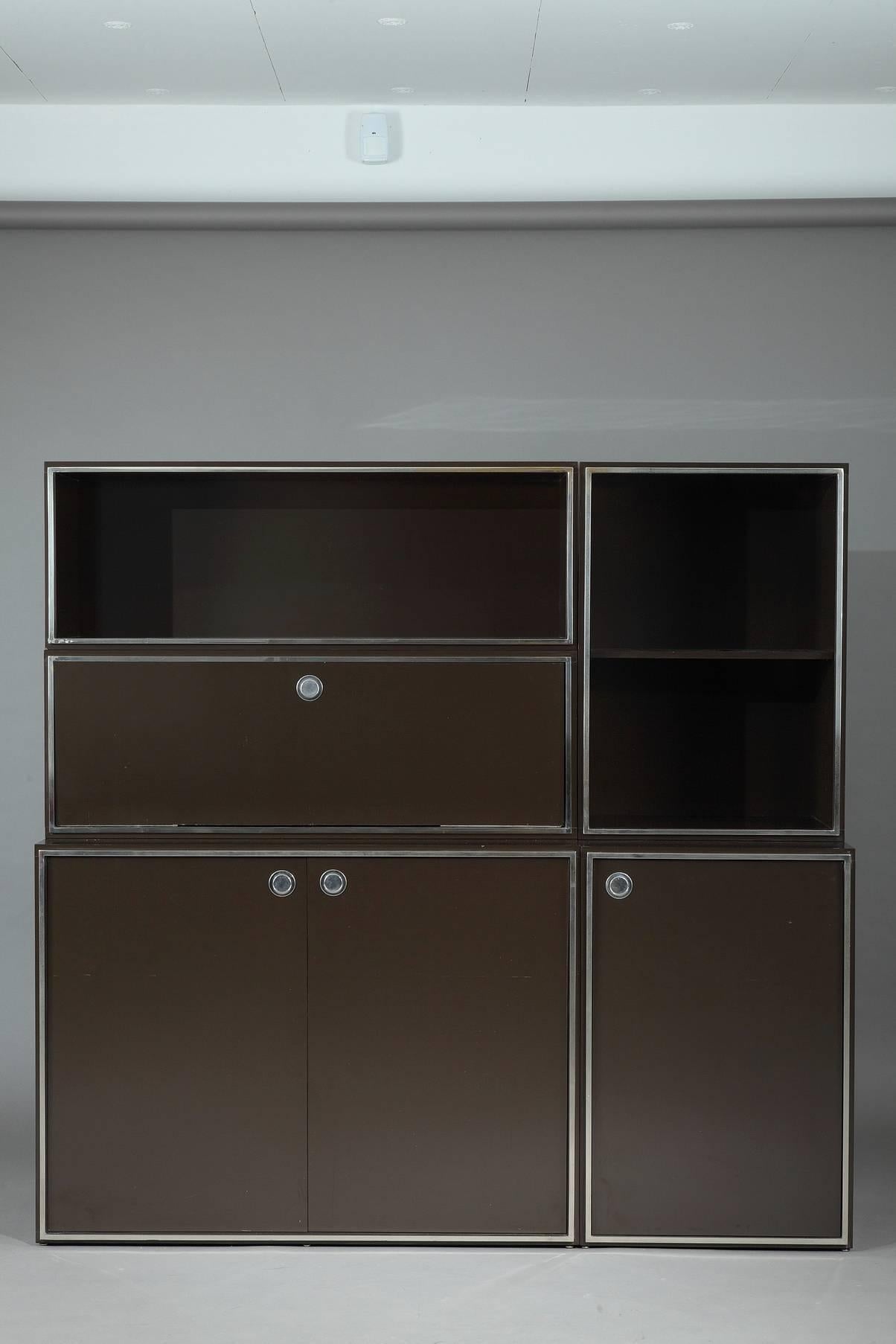 Late 20th Century 1970s Modular Wall Unit Attributed to Willy Rizzo