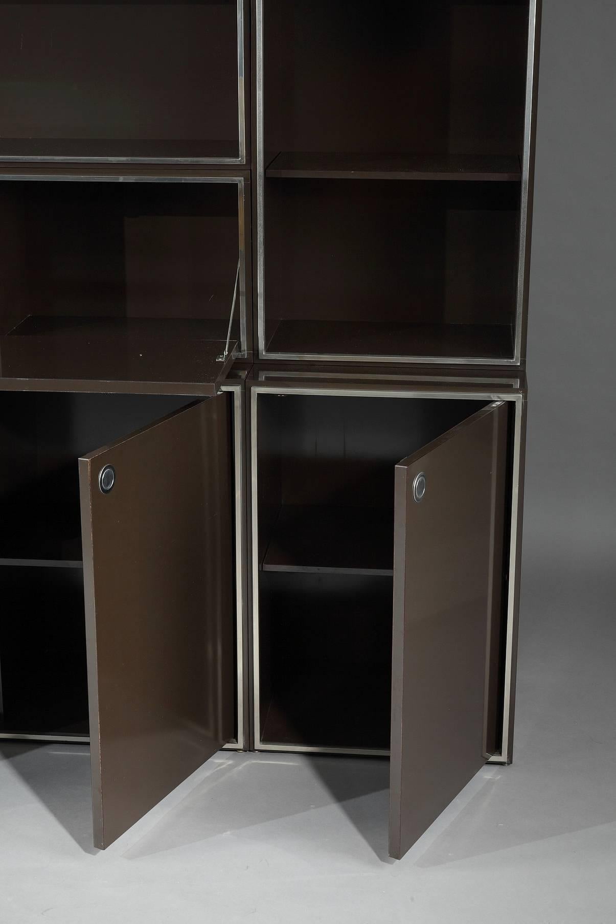 1970s Modular Wall Unit Attributed to Willy Rizzo 2