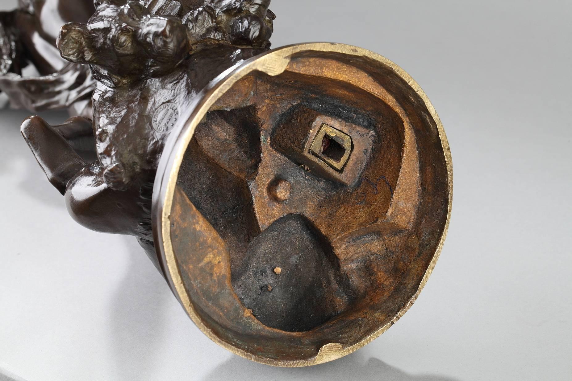Patiné sculpture en bronze du 19e siècle 