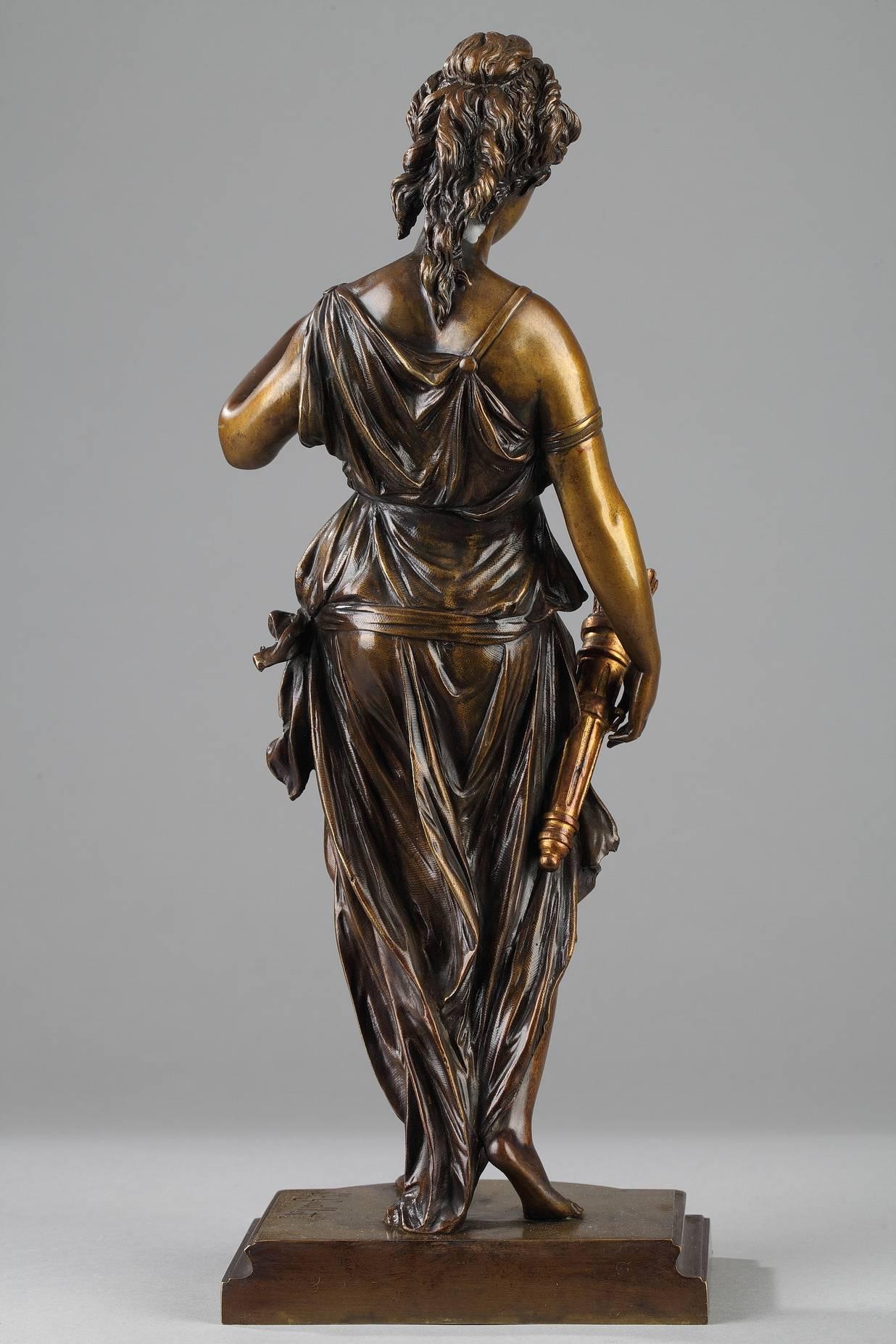 French Late 19th Century Bronze Sculpture Diana by Anatole J. Guillot