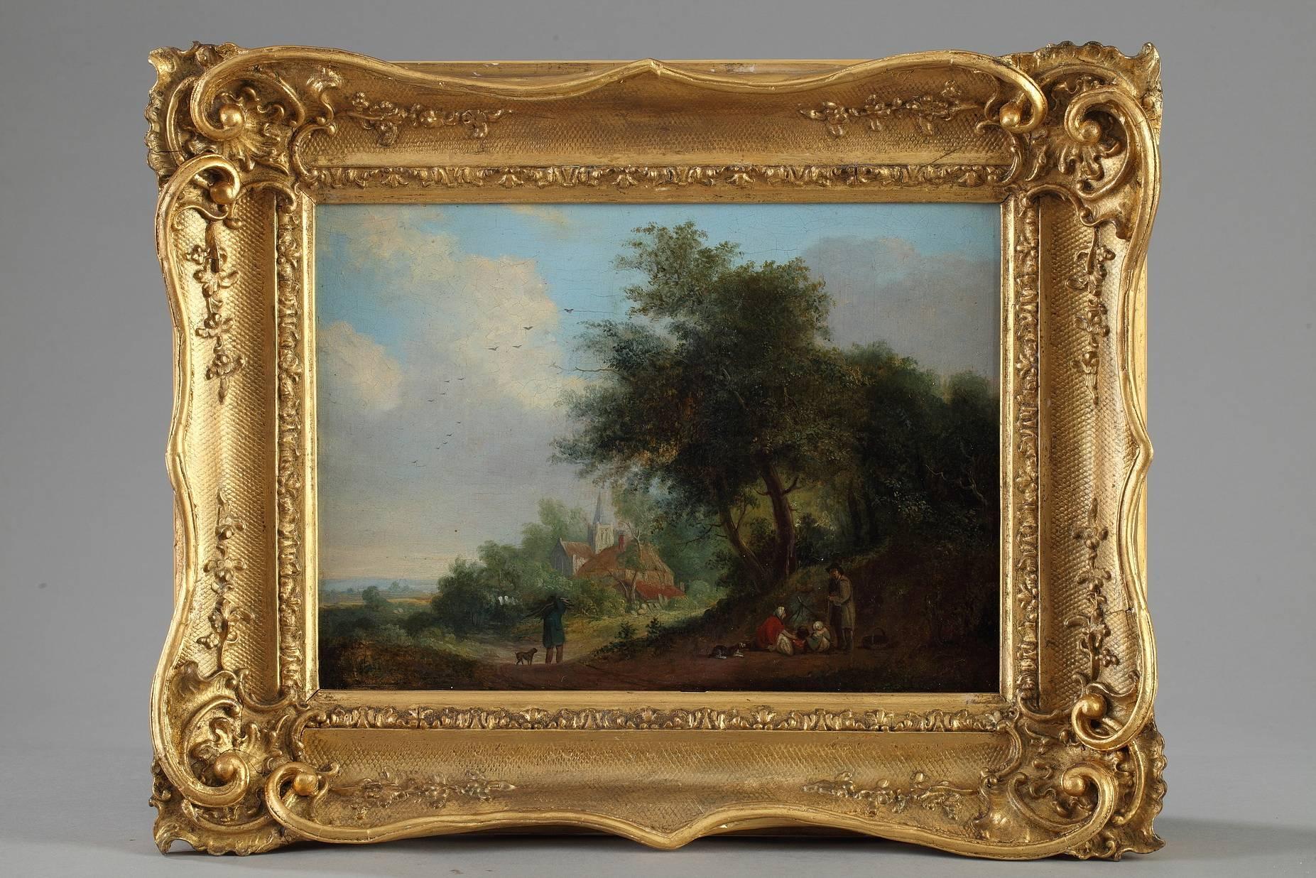 French Pair of Early 19th Century Landscape Paintings