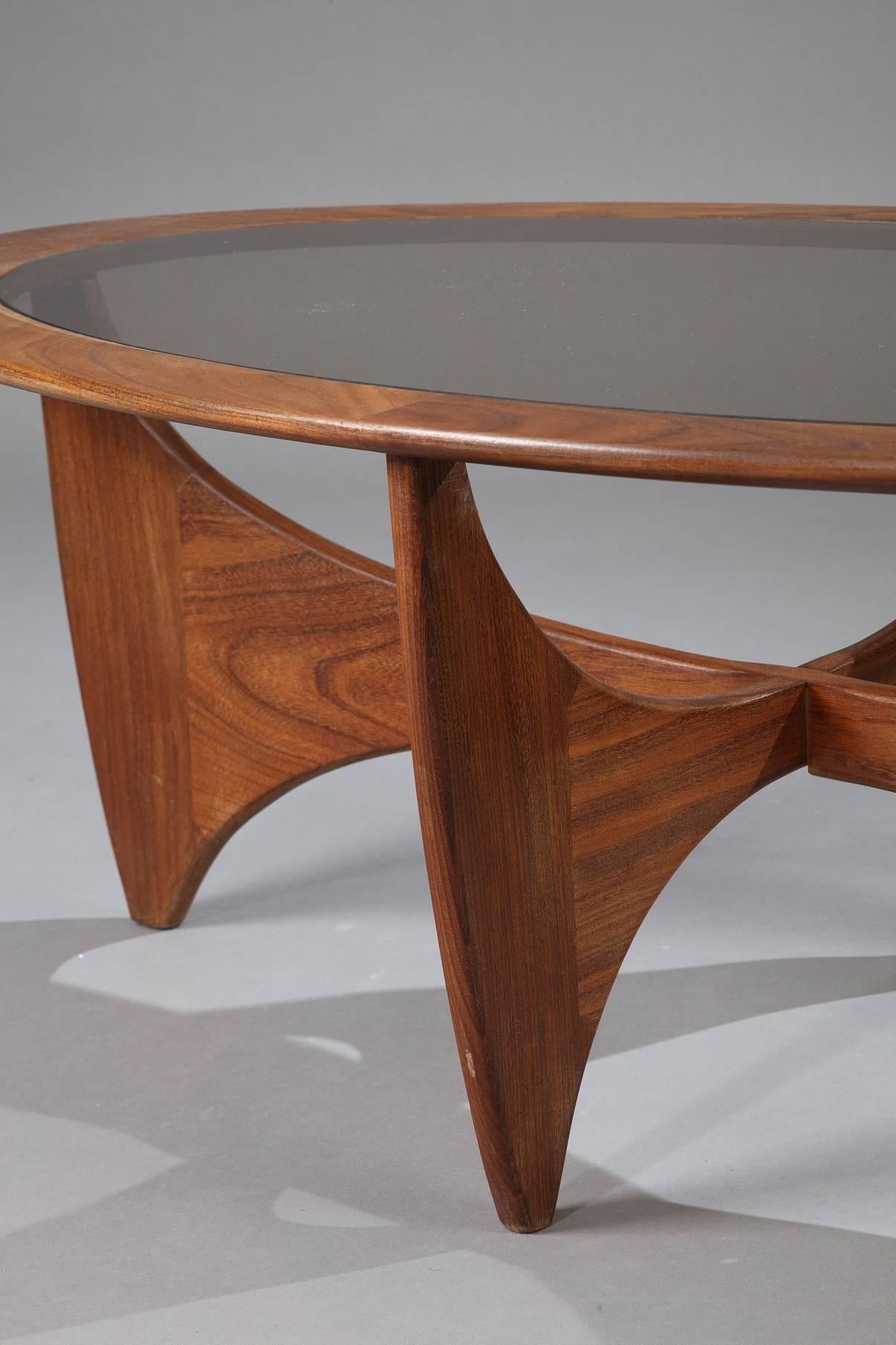 Mid-20th Century 1960s Astro Coffee Table in Teak and Glass by Victor Wilkins